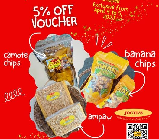 Avail of a 5 Percent Voucher when you shop for Jocyl’s Delicacies on shopee.ph/oneaklan…